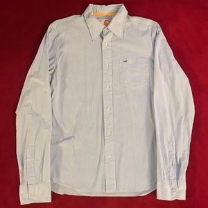 Hollister Button Down Shirt (Blue/White, Large)